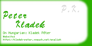 peter kladek business card